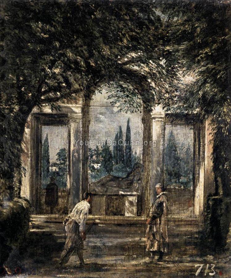 The Gardens of the Villa Medici in Rome - 迭戈·罗德里格斯·德·席尔瓦·委拉斯贵支